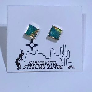 Sterling silver opal earrings